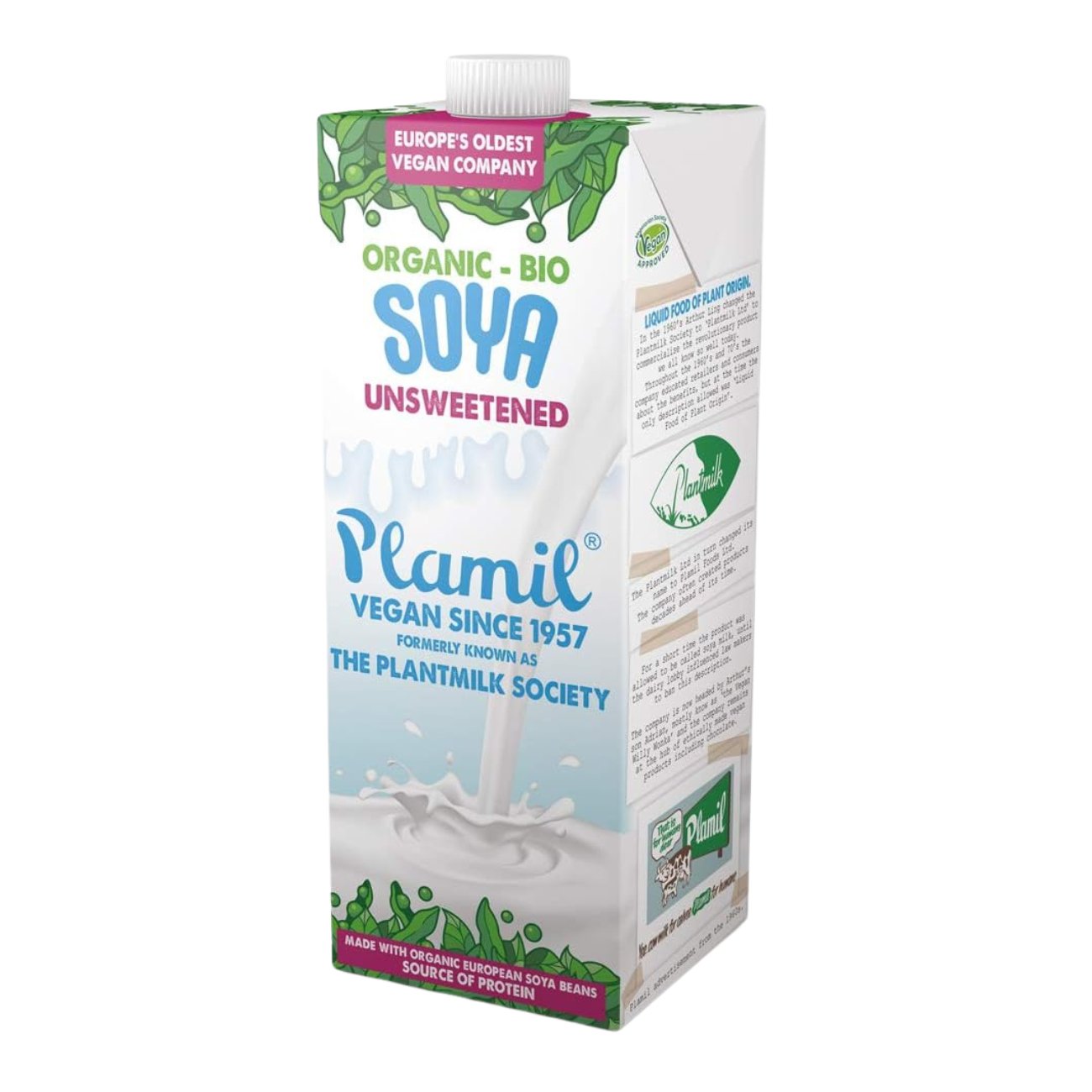 Organic Unsweetened Soya Milk 1L - Plamil - Milk Alternative - Eco Natural Products