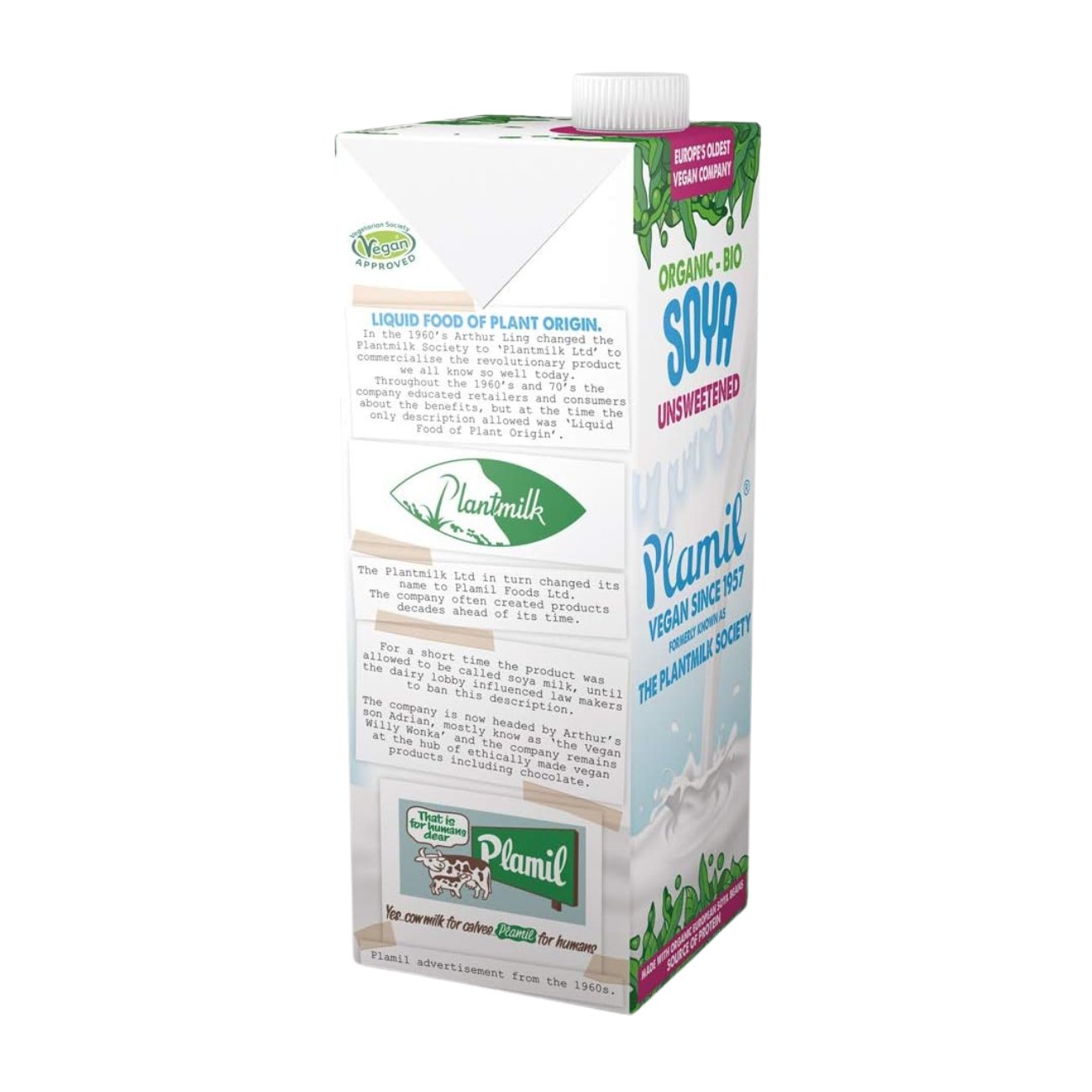 Organic Unsweetened Soya Milk 1L - Plamil - Milk Alternative - Eco Natural Products