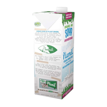 Organic Unsweetened Soya Milk 1L - Plamil - Milk Alternative - Eco Natural Products