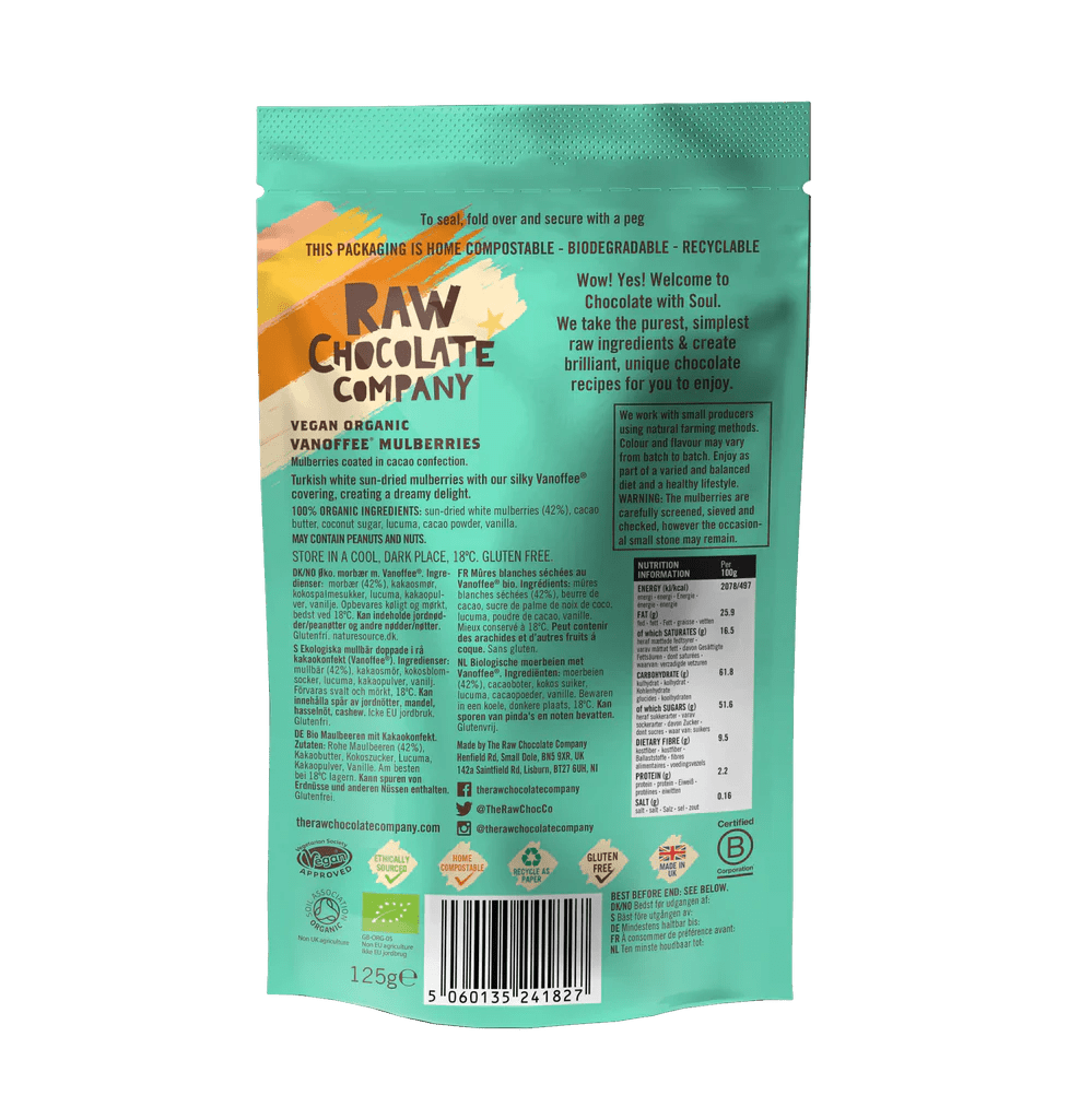 Organic Vanoffee Mulberries Snack 125g [BLACK FRIDAY] - Eco Natural Products - The Raw Chocolate Company - Snack