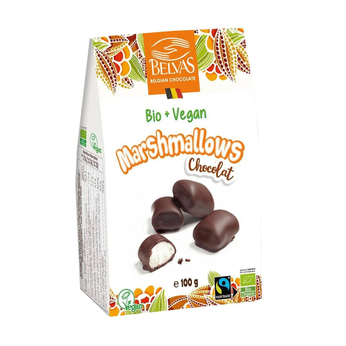 Organic Vegan Chocolate Marshmallows 100g - Belvas - Chocolates - Belvas