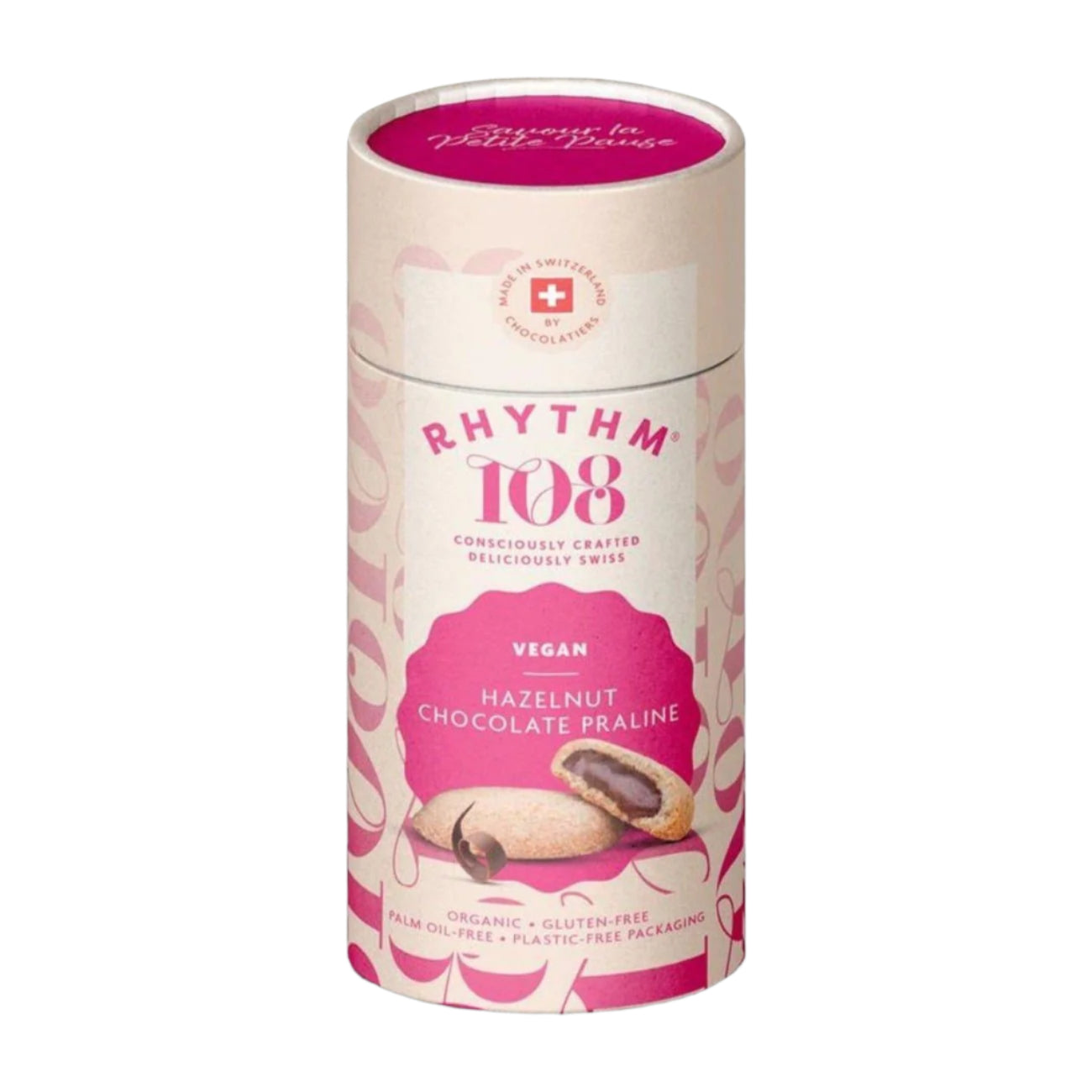 Organic Vegan Hazelnut Chocolate Praline Biscuit Gift Box 195g - Rhythm 108 - Chocolate gift - Eco Natural Products