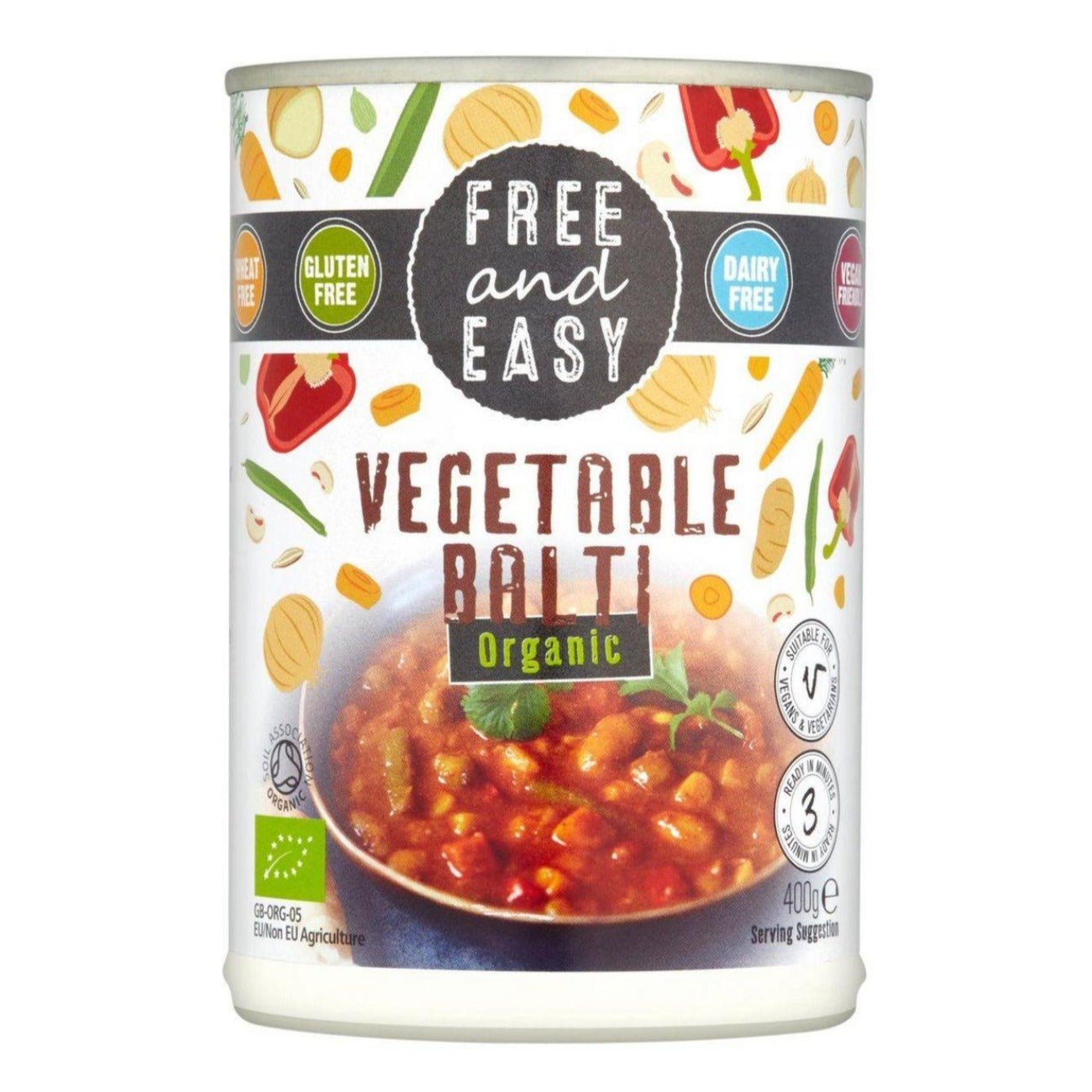 Organic Vegetable Balti Ready Meal 400g - Free & Easy - Meal - Eco Natural Products