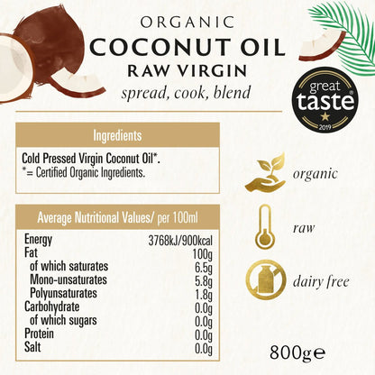 Organic Virgin Coconut Oil 800g - Biona - Coconut Oil - Eco Natural Products
