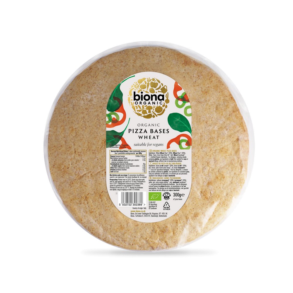 Organic Wheat Pizza Bases 300g - Biona - For Baking - Eco Natural Products
