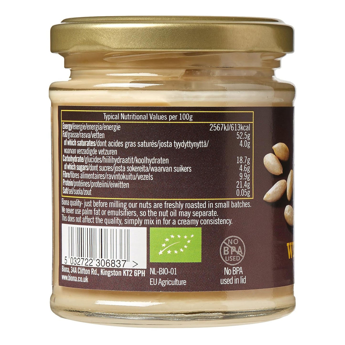 Organic White Almond Butter 170g - Biona - Butter & Margarine - Eco Natural Products
