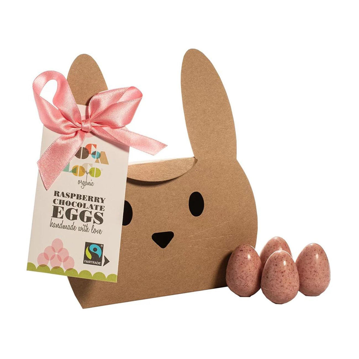 Organic White Chocolate & Raspberry Mini Eggs Easter 140g - Cocoa Loco - Cocoa Loco