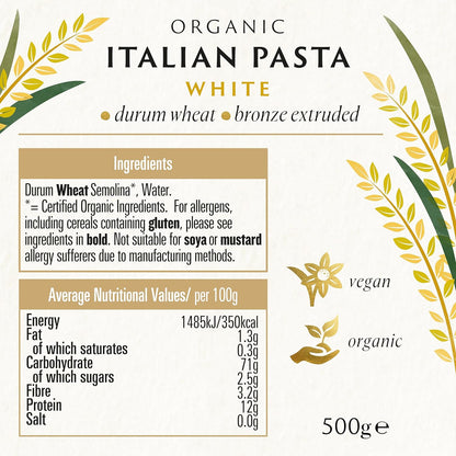 Organic White Rigatoni Bronze Extruded 500g - Biona - Pasta - Eco Natural Products