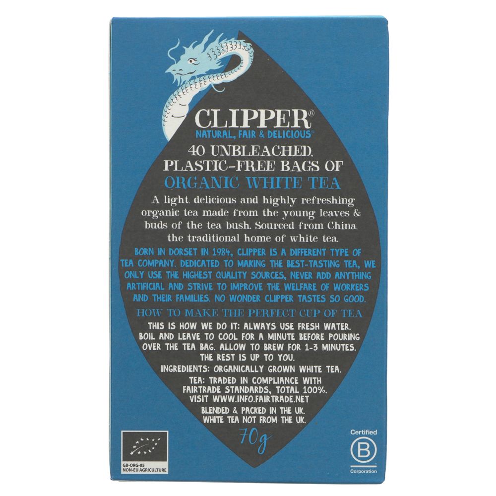 Organic White Tea 40 Bags - Clipper - White Tea - Eco Natural Products