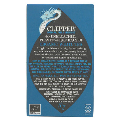 Organic White Tea 40 Bags - Clipper - White Tea - Eco Natural Products