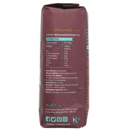 Organic Wholegrain Buckwheat Flour 1kg - Doves Farm - Flour - Eco Natural Products