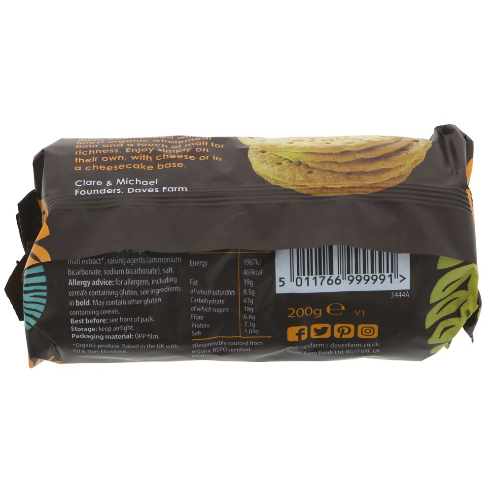 Organic Wholemeal Digestive Biscuits 200g - Doves Farm - Biscuits - Eco Natural Products