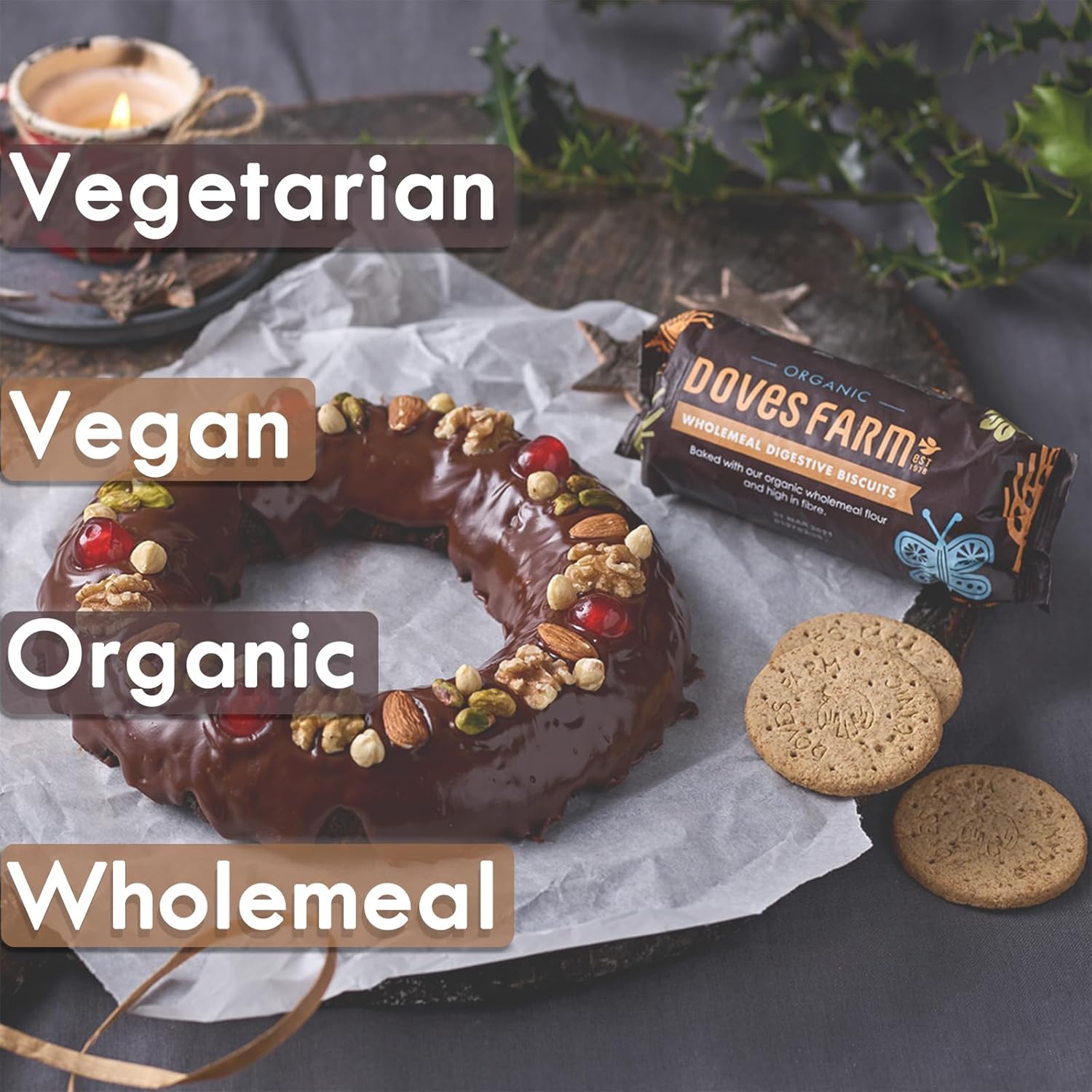 Organic Wholemeal Digestive Biscuits 200g - Doves Farm - Crackers - Eco Natural Products