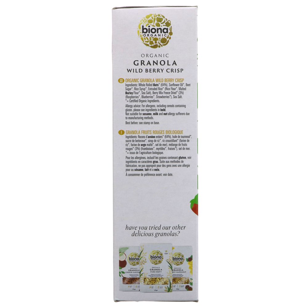 Organic Wild Berry Granola 375g - Biona - Granola - Eco Natural Products