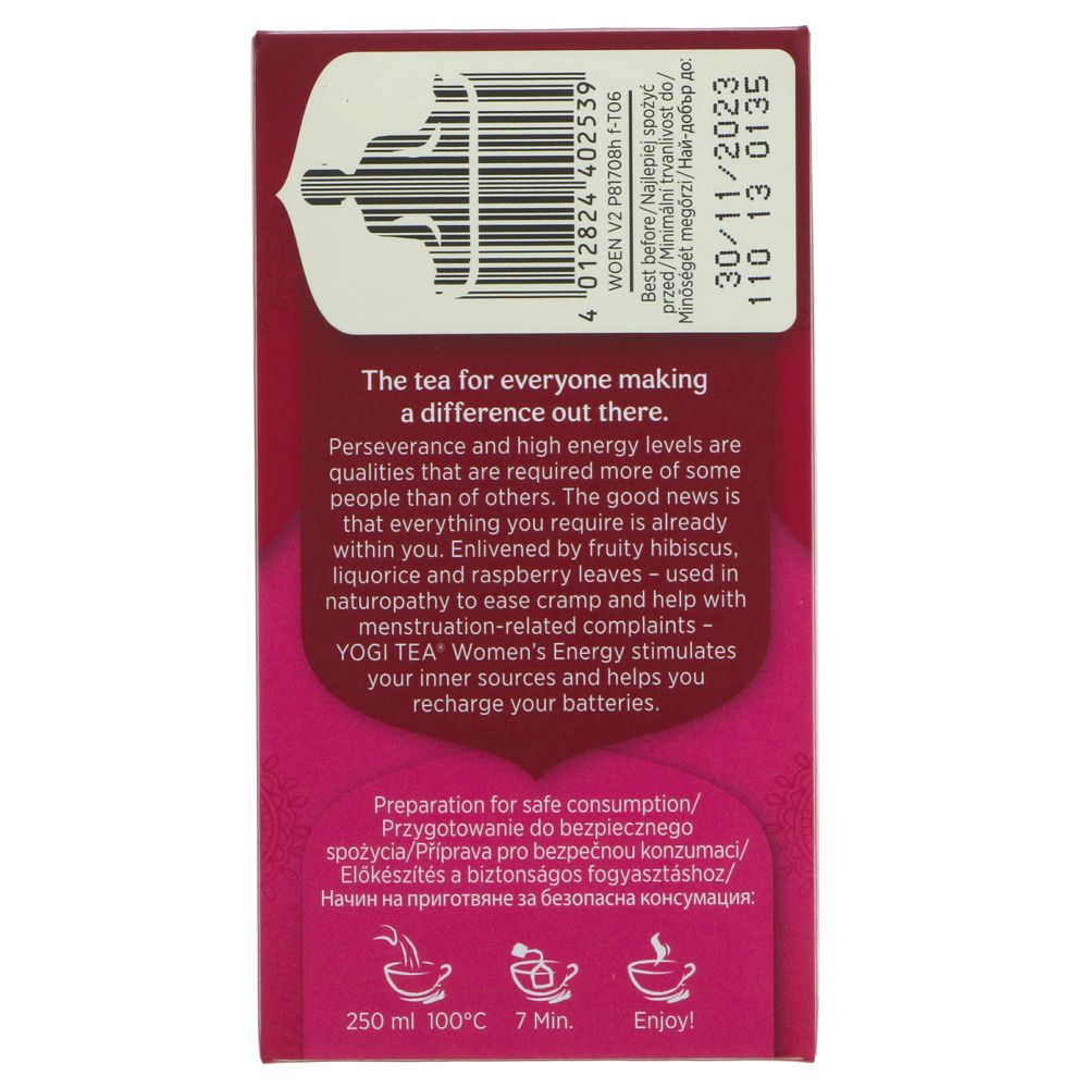 Organic Women's Energy Tea 17 Bags - Yogi Tea - Tea - Eco Natural Products