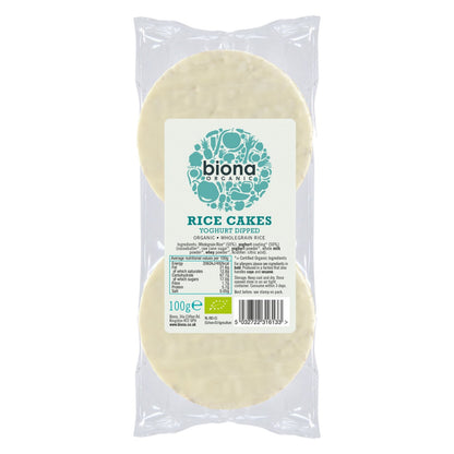 Organic Yoghurt Coated Rice Cakes 100g - Biona - Rice Cake - Eco Natural Products