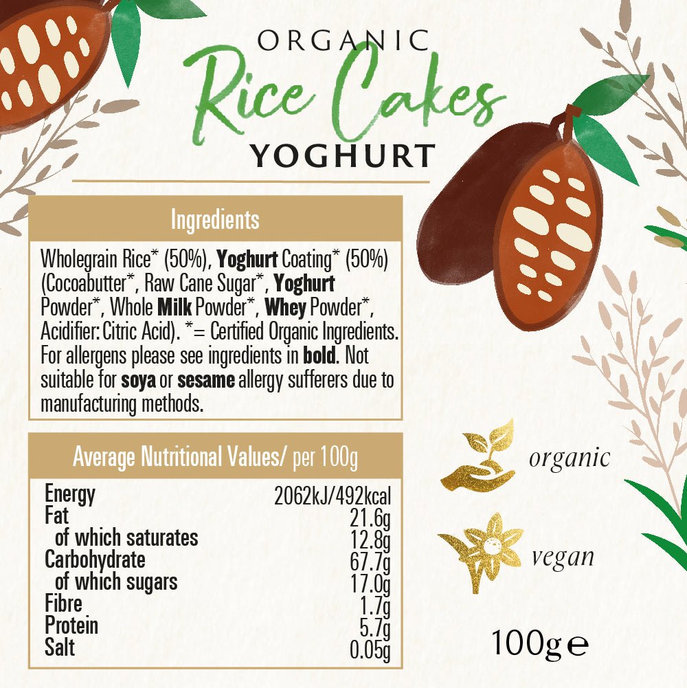 Organic Yoghurt Coated Rice Cakes 100g - Biona - Rice Cake - Eco Natural Products