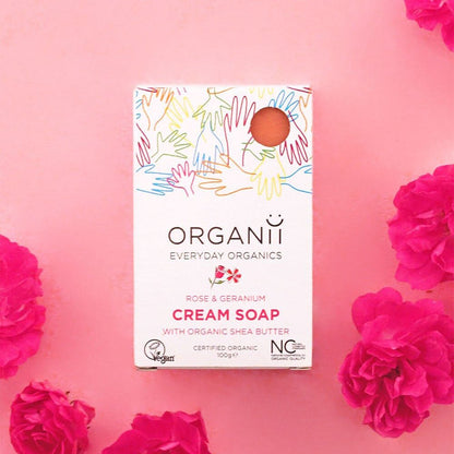 Organii Organic Rose & Geranium Cream Soap 100g - Organii - Cream Soaps - Eco Natural Products