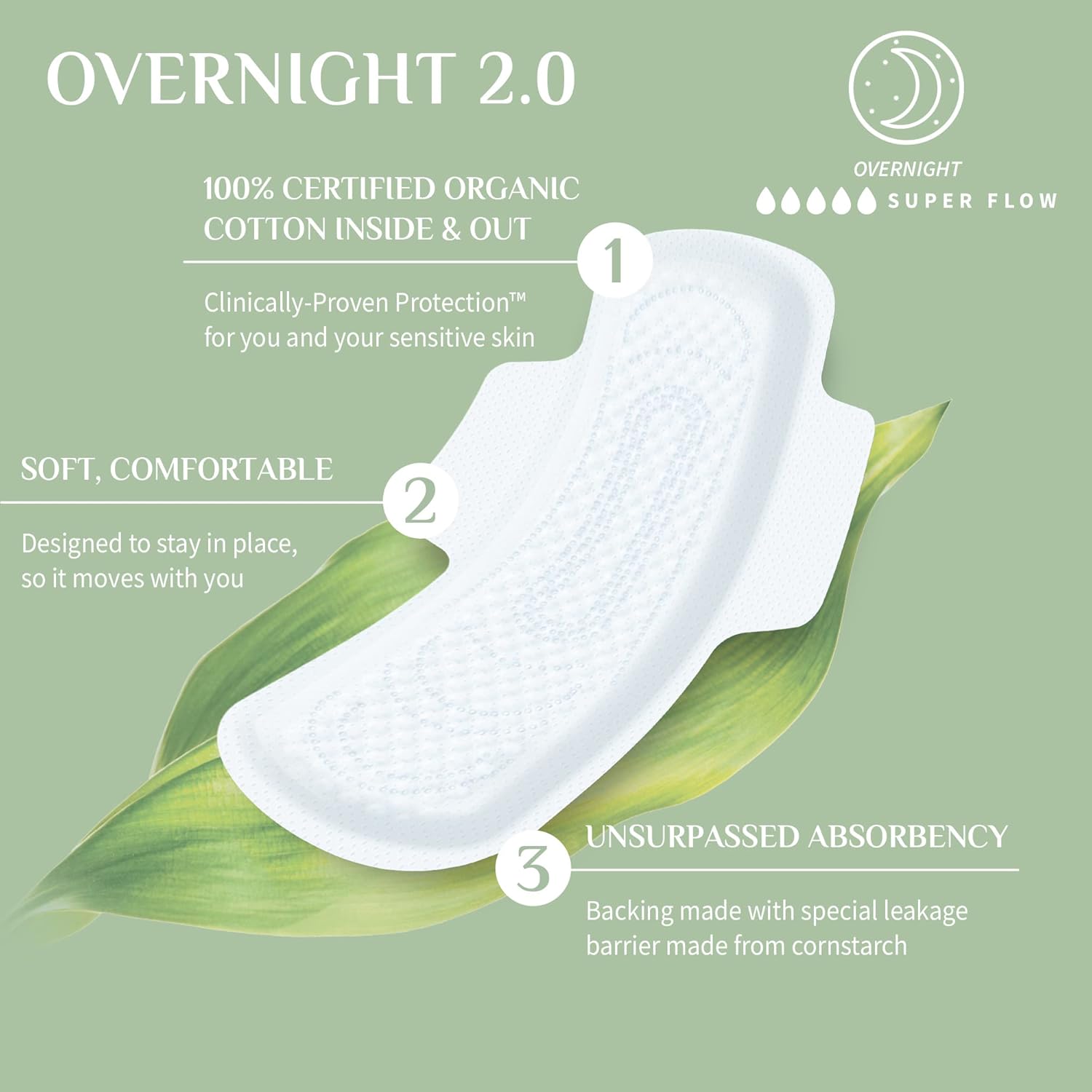 Organyc Organic Extra and Overnight Pads 7's - Organyc - Feminine Sanitary Supplies - Eco Natural Products