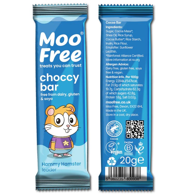 Original Milk Chocolate Dairy Free & Vegan Mini Bar 20g - Moo Free - Chocolate Bar - Moo Free