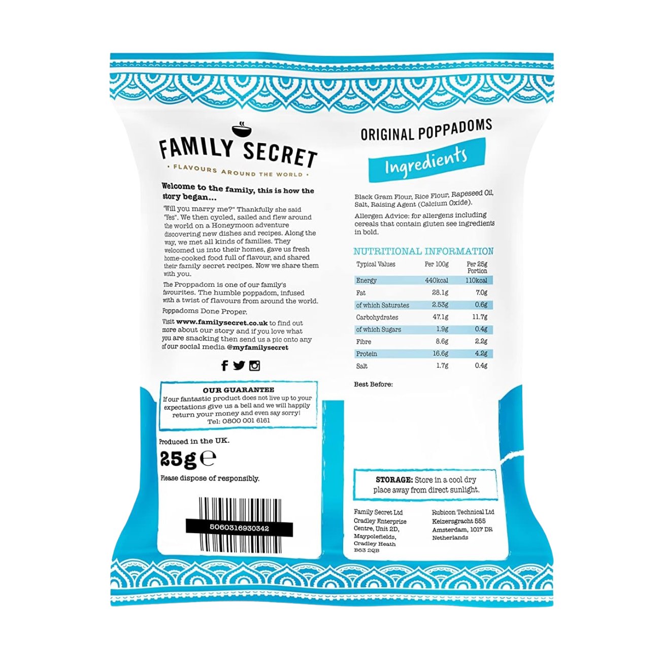 Original Proppadoms 25g - Proppadoms - Snack - Eco Natural Products