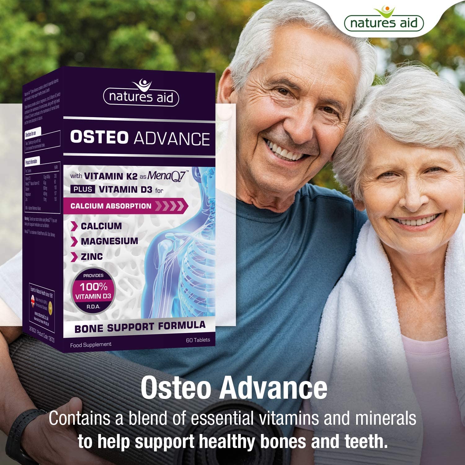 Osteo Advance 60 Tablets [BLACK FRIDAY] - Eco Natural Products - Natures Aid - Vitamins & Supplements