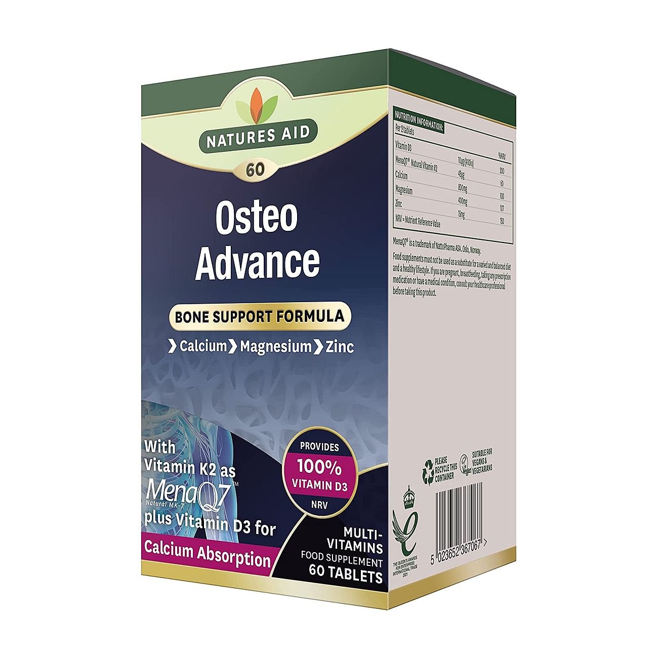 Osteo Advance 60 Tablets [BLACK FRIDAY] - Eco Natural Products - Natures Aid - Vitamins & Supplements