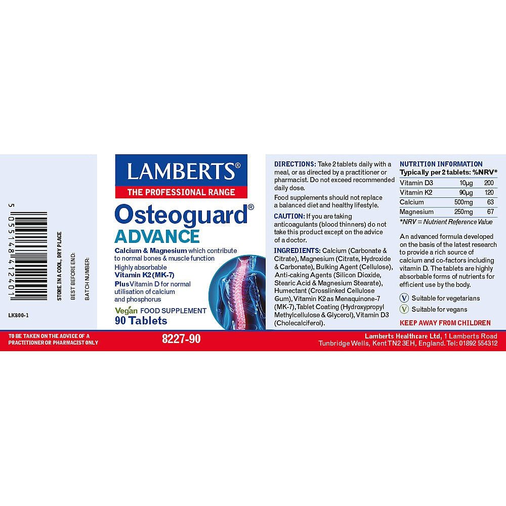 Osteoguard Advance 90 Tablets [BLACK FRIDAY] - Eco Natural Products - Lamberts - Food Supplement