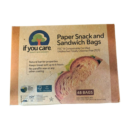 Paper Snack & Sandwich Bags 48's - If You Care - Household Paper Products - If You Care