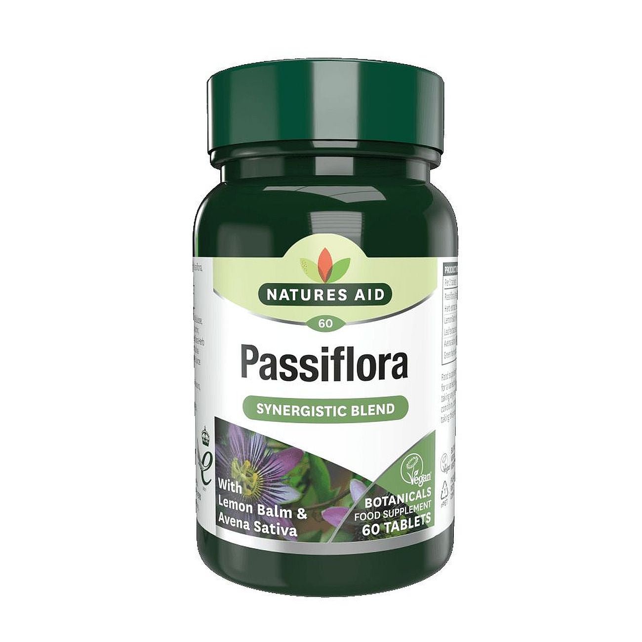 Passiflora Lemon Balm & Avena Sativa 60 Tablets - Natures Aid - Vitamins & Supplements - Eco Natural Products