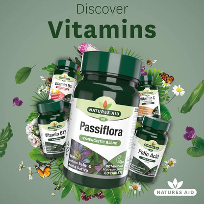 Passiflora Lemon Balm & Avena Sativa 60 Tablets - Natures Aid - Vitamins & Supplements - Eco Natural Products