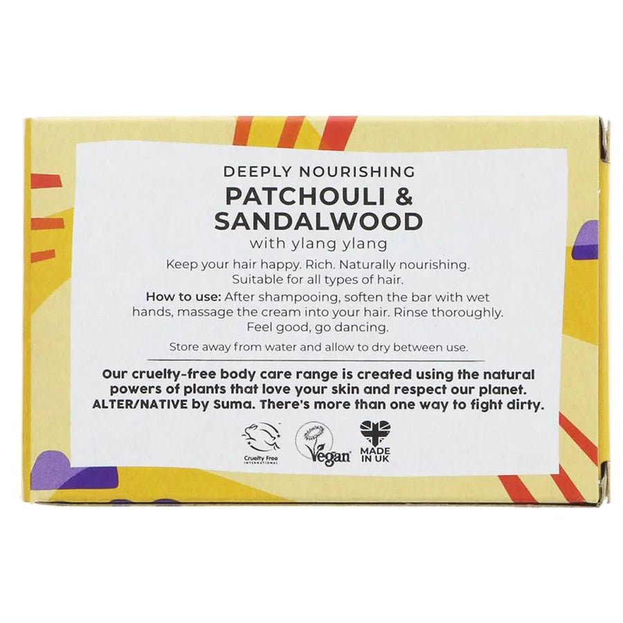 Patchouli & Sandalwood Conditioner Bar 90g - Alter/Native - Conditioners - Eco Natural Products