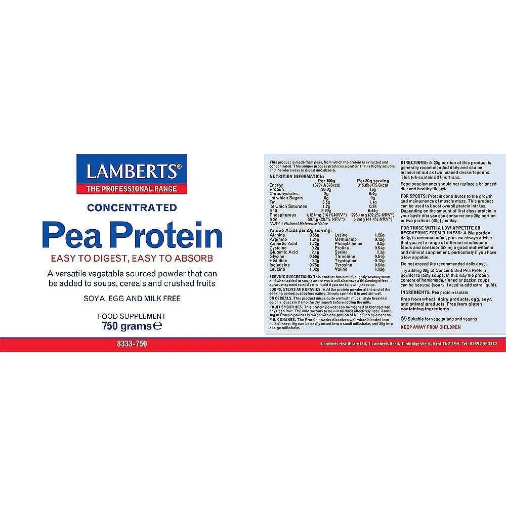 Pea Protein 750g BBE 30.11.2025 - Lamberts - Protein Supplements - Lamberts