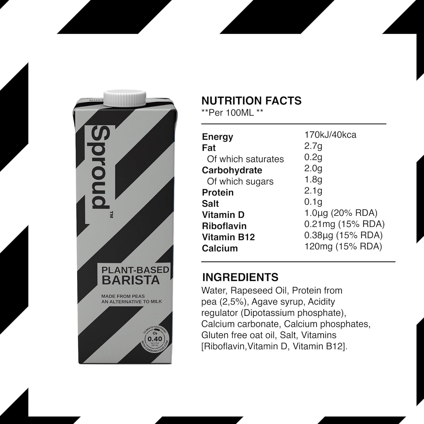 Pea Protein Milk Barista 1l - Sproud - Milk Alternative - Eco Natural Products