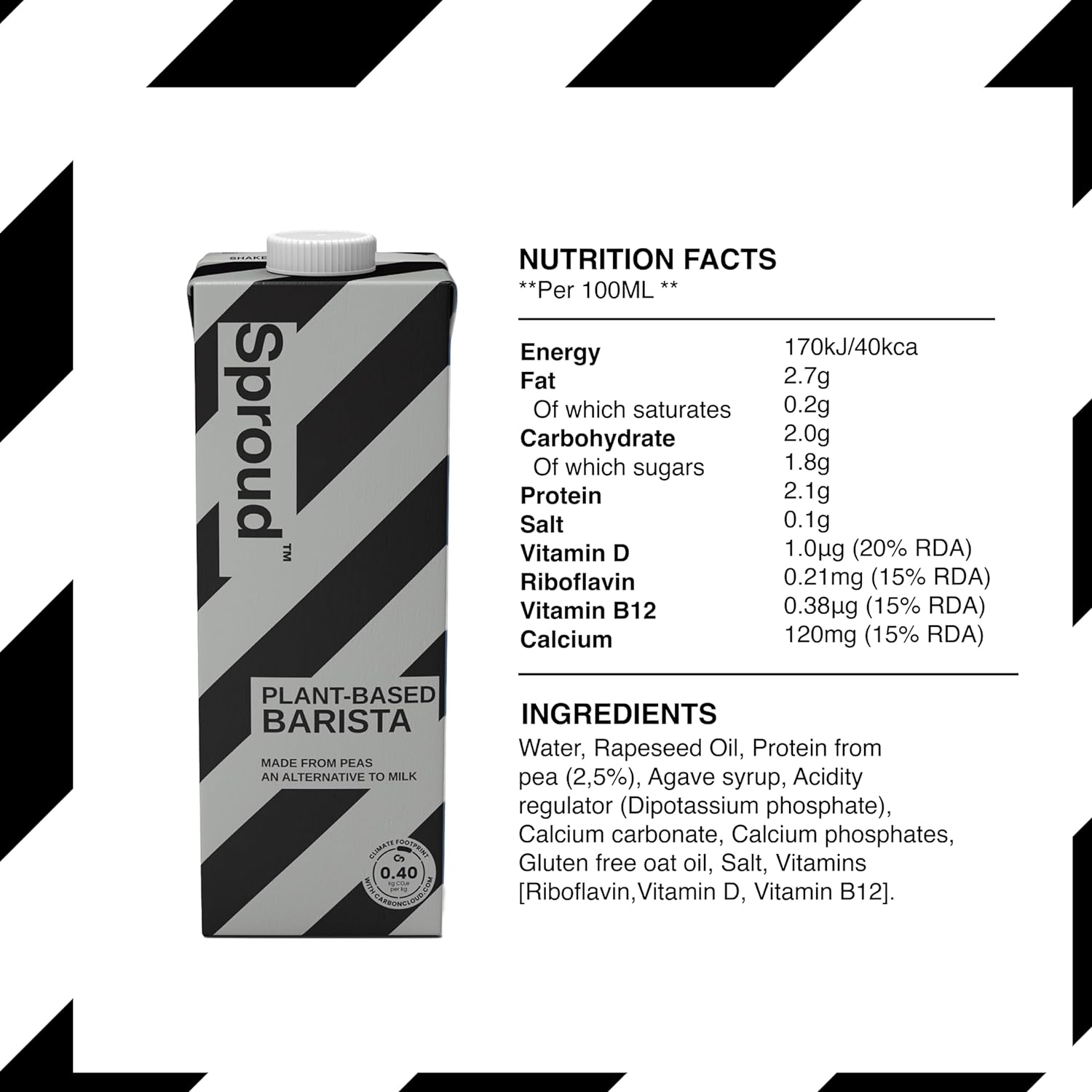 Pea Protein Milk Barista 1l - Sproud - Milk Alternative - Eco Natural Products