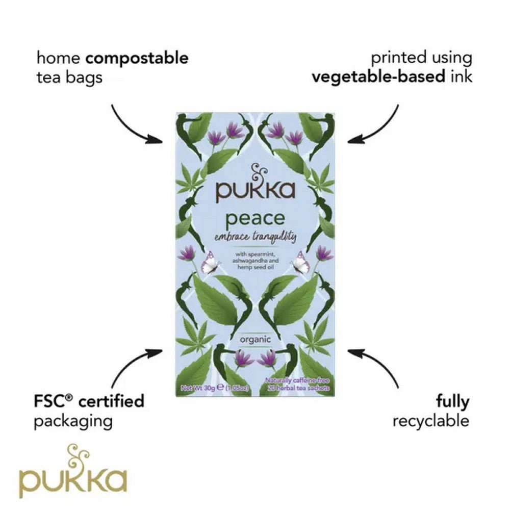 Peace Organic Herbal Tea 20 Sachets - Pukka Herbs - Herbal tea - Eco Natural Products