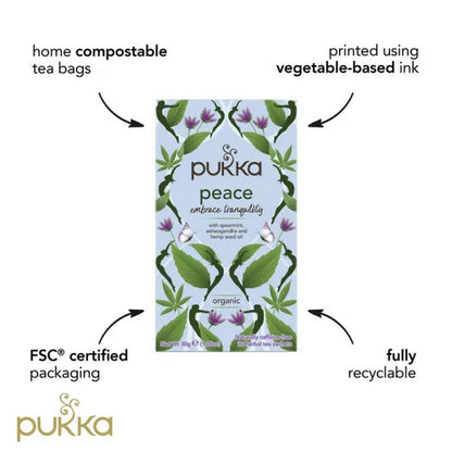 Peace Organic Herbal Tea 20 Sachets - Pukka Herbs - Herbal tea - Eco Natural Products