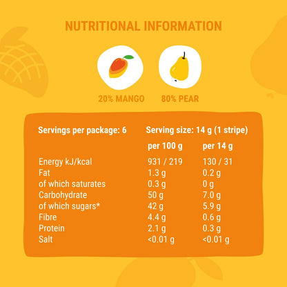 Pear - Mango Fruit Stripe 84g - Bob Snail - Fruit Snacks - Eco Natural Products