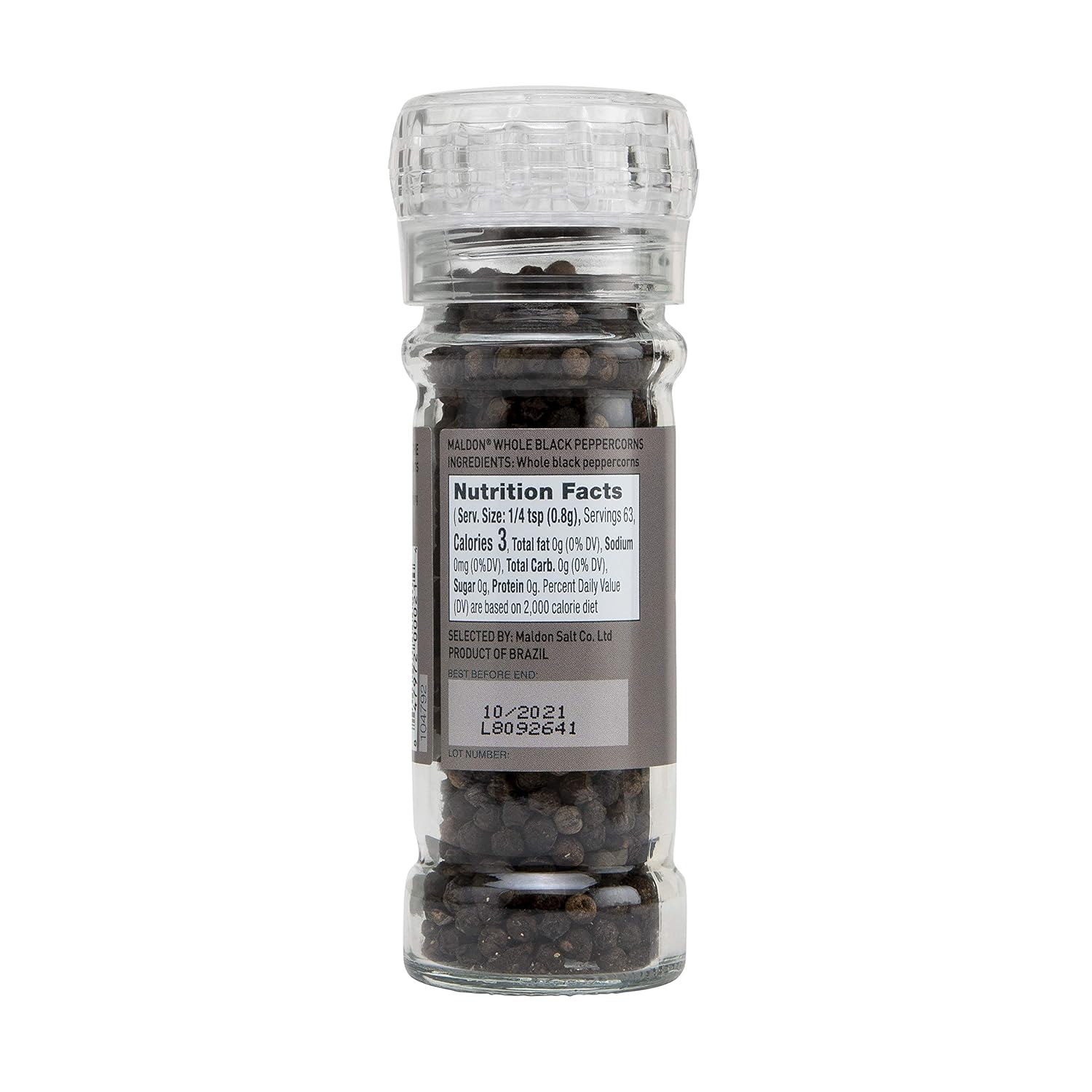 Peppercorn Grinder 50g [BLACK FRIDAY] - Eco Natural Products - Maldon Salt - Peppercorn