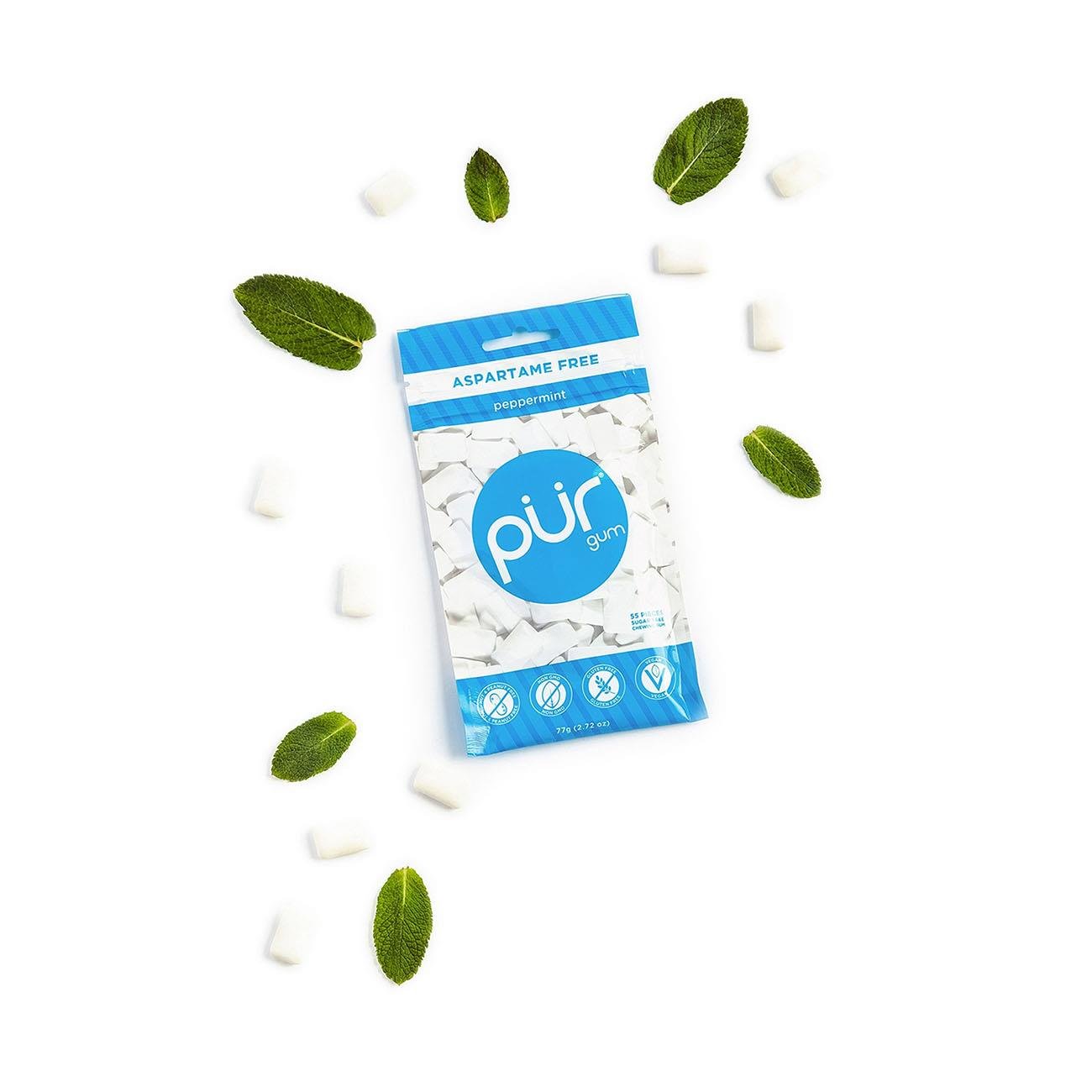 Peppermint Gum Bag 77g - Pur - Gum - Eco Natural Products