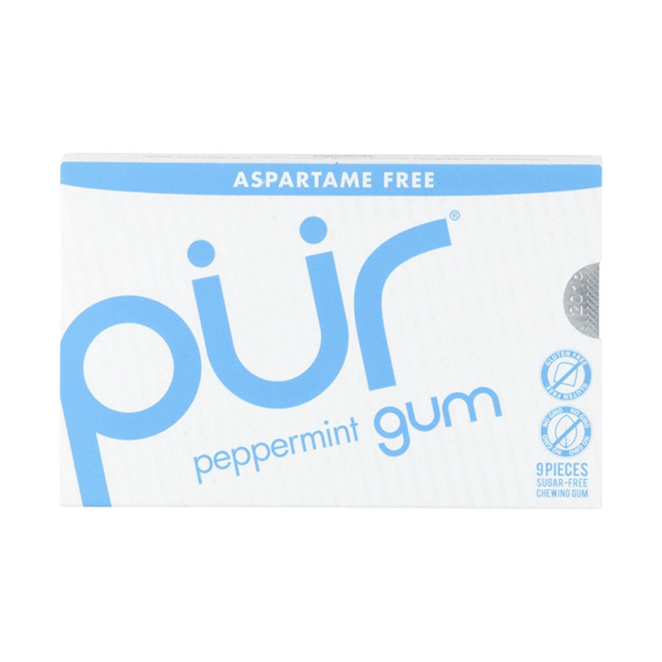 Peppermint Gum Blister Pack 9 Pieces - Eco Natural Products - Pur - Gum