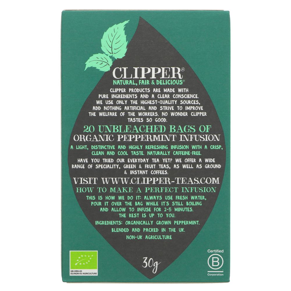 Peppermint Infusion 20 Bags - Clipper - Infusion - Eco Natural Products