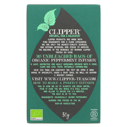 Peppermint Infusion 20 Bags - Clipper - Infusion - Eco Natural Products