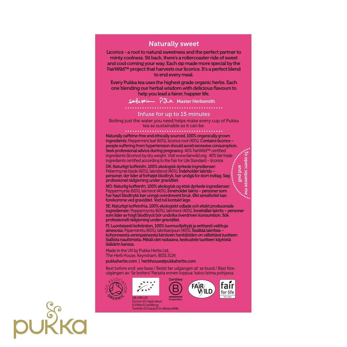 Peppermint & Licorice 20 Tea Bags - Pukka Herbs - Tea herbal - Eco Natural Products