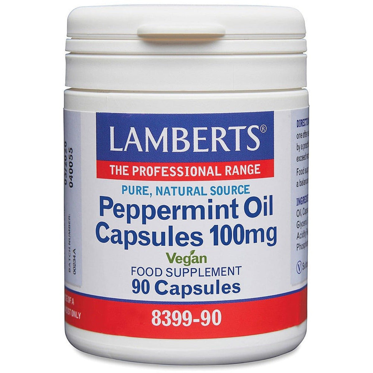 Peppermint Oil Capsules 100mg 90 capsules - Lamberts - Food Supplement - Eco Natural Products