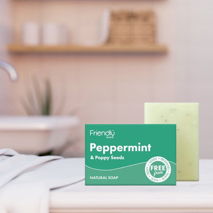 Peppermint & Poppyseed Soap 95g - Friendly Soap - Bar Soap - Eco Natural Products