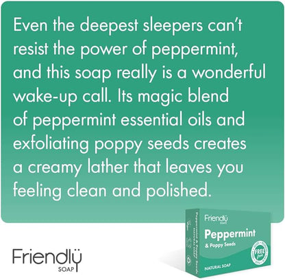 Peppermint & Poppyseed Soap 95g - Friendly Soap - Bar Soap - Eco Natural Products