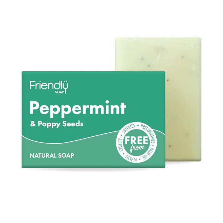 Peppermint & Poppyseed Soap 95g - Friendly Soap - Bar Soap - Eco Natural Products