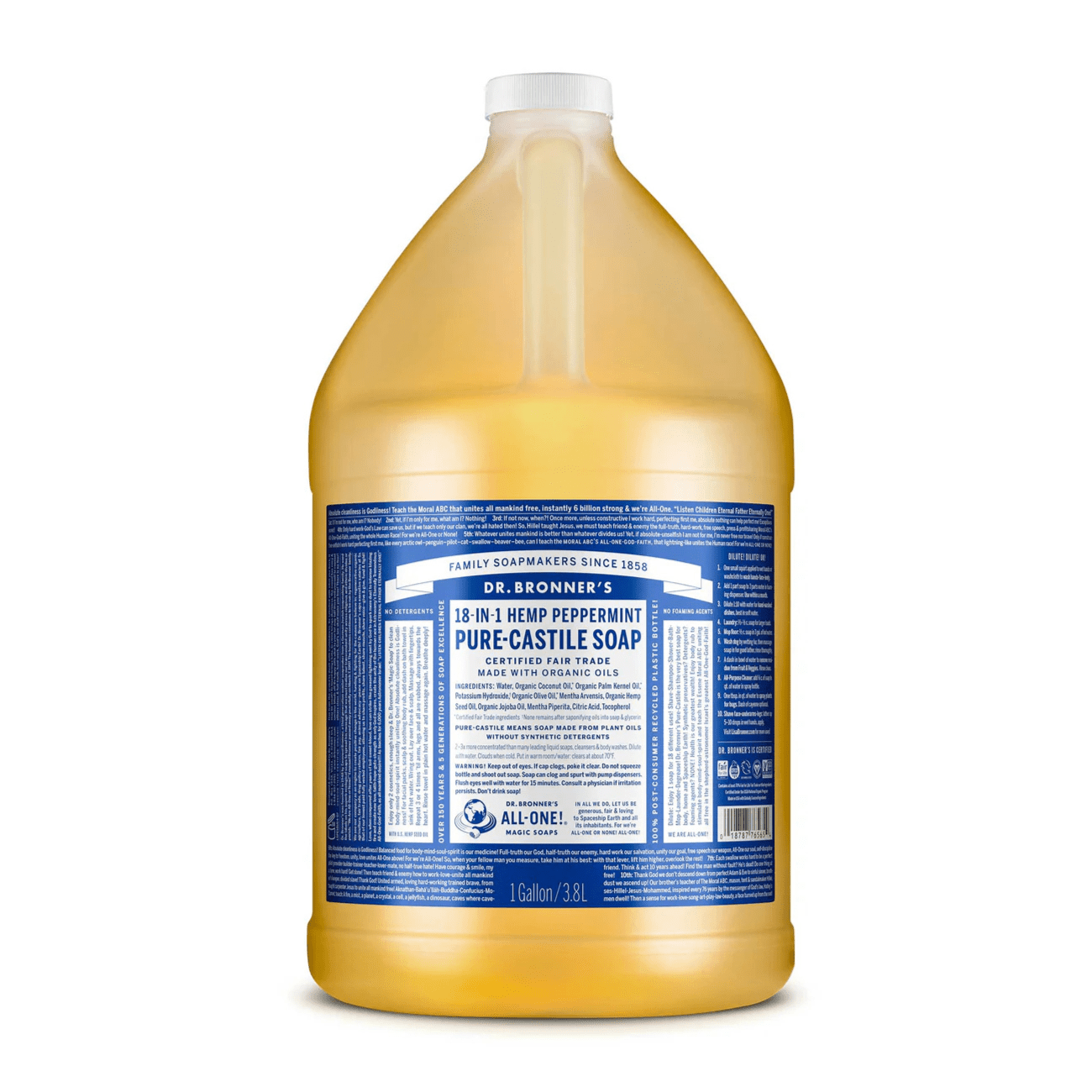 Peppermint Pure - Castile Liquid Soap 3.8L - Eco Natural Products - Dr. Bronner - Liquid Soap