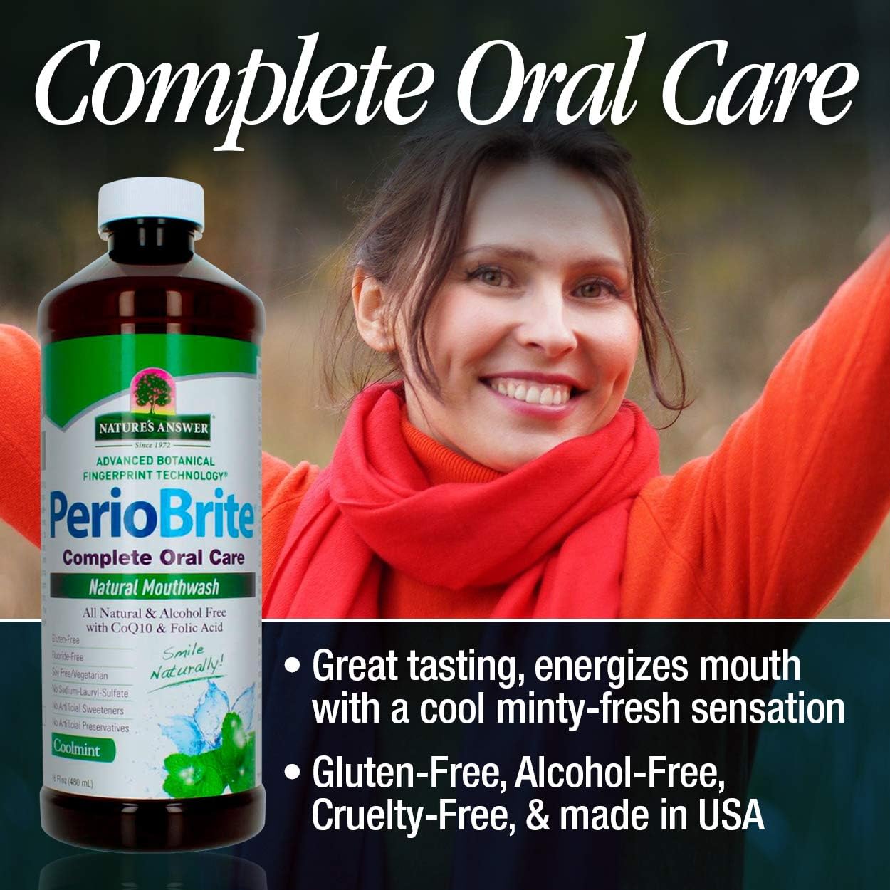 PerioBrite Mouthwash Alcohol Free 480ml - Nature's Answer - Mouthwash - Eco Natural Products
